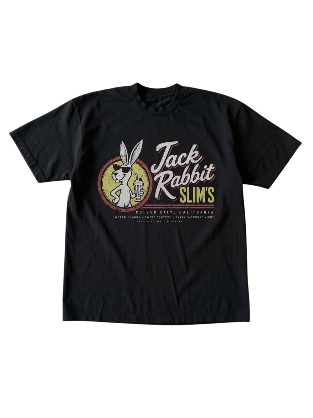 Jack Rabbit Slims Pulp Fiction Movie Black Graphic T-Shirt